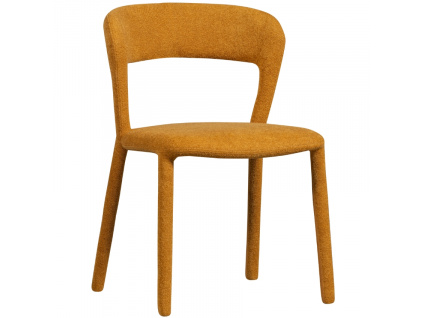 Hořčicově žlutá čalouněná jídelní židle Elbon