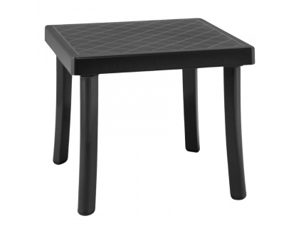 Antracitově šedý plastový zahradní stolek Rodi 46 x 46 cm