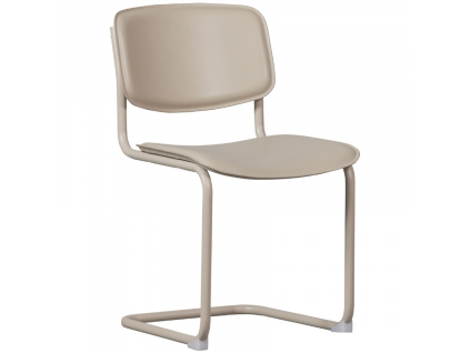 Krémově bílá koženková jídelní židle Ydoc