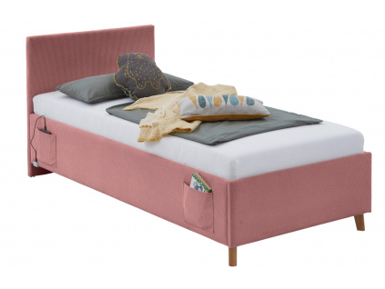Růžová dětská postel Meise Möbel Cool 90 x 200 cm s úložným prostorem