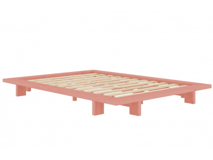 Růžová dřevěná dvoulůžková postel Karup Design Japan 160 x 200 cm
