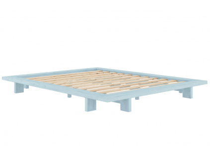 Modrá dřevěná dvoulůžková postel Karup Design Japan 160 x 200 cm