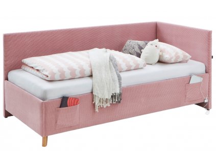 Růžová dětská postel Meise Möbel Cool II. 120 x 200 cm s úložným prostorem