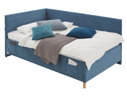 Modrá dětská postel Meise Möbel Cool II. 140 x 200 cm s úložným prostorem