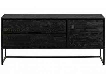 Černý dřevěný TV stolek Sinai 120 x 44 cm