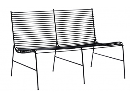 Černá kovová zahradní lavice Hübsch String 122 cm