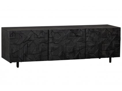 Černý dřevěný TV stolek Country 160 x 45 cm