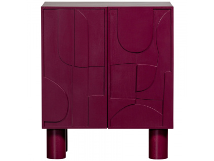 Vínově červená dřevěná komoda Atrey 80 x 43 cm
