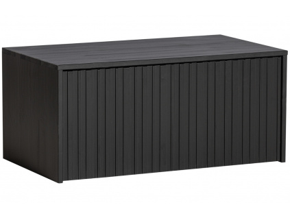Černá dřevěná lavice s úložným prostorem Gravia 88 x 50 cm