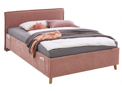 Růžová dětská postel Meise Möbel Fun 140 x 200 cm s úložným prostorem
