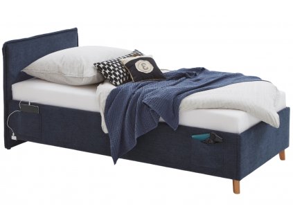 Modrá dětská postel Meise Möbel Fun 120 x 200 cm s úložným prostorem