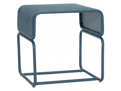 Petrolejově modrý kovový zahradní stolek Hübsch Edge 43 x 43 cm
