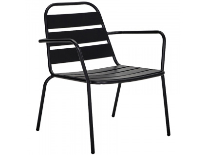 Černá kovová zahradní židle Helo s područkami