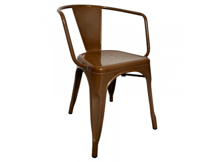 Bronzová kovová jídelní židle PARIS