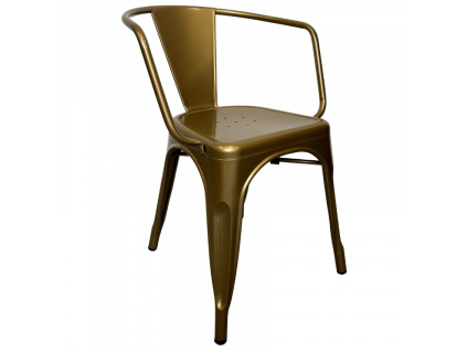 Zlatá kovová jídelní židle PARIS