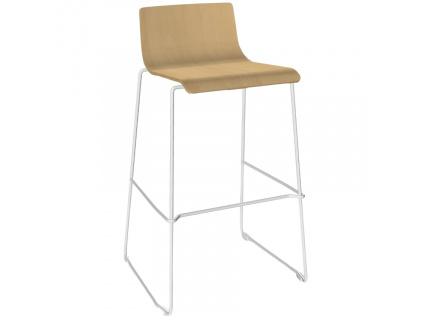 Přírodní barová židle MOON Wood II. 73 cm