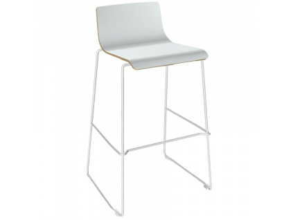 Bílá barová židle MOON Wood 73 cm