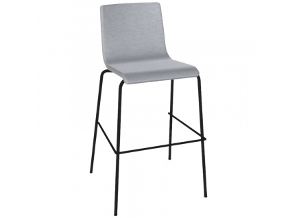 Světle šedá barová židle MOON Wood 77 cm