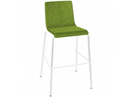 Zelená čalouněná barová židle MOON 77 cm