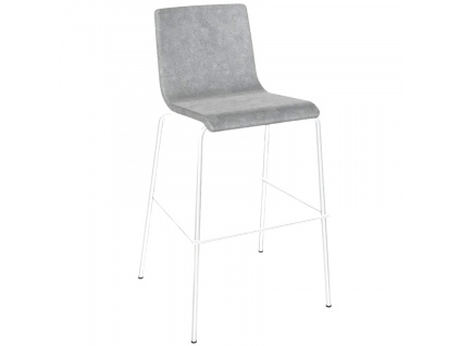 Světle šedá čalouněná barová židle MOON 77 cm