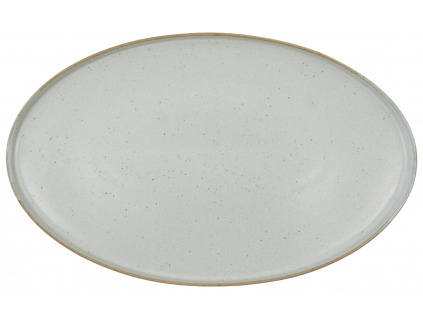 Bílý kameninový servírovací talíř Pion 30,9 x 19,6 cm