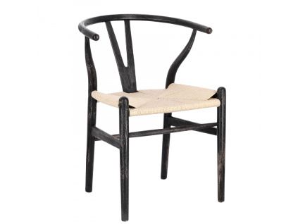 Černobílá dřevěná jídelní židle Bizzotto Artemia