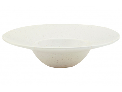 Bílý kameninový hluboký talíř Pion 25 cm
