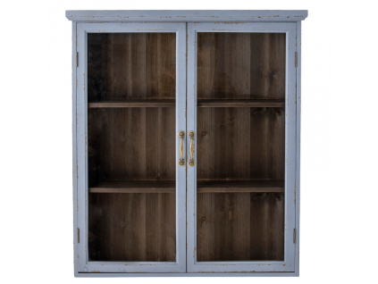 Modrá dřevěná vitrína Bloomingville Hazem 91 x 81 cm