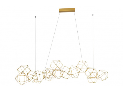 Zlaté kovové závěsné LED světlo Nova Luce Nebula 163 cm