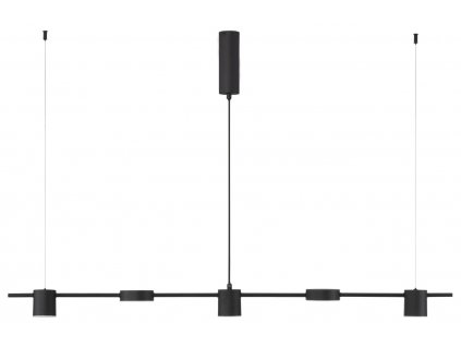 Černé kovové závěsné světlo Nova Luce Nordik 127 cm