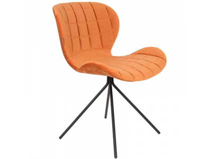 Oranžová sametová jídelní židle ZUIVER OMG848x848