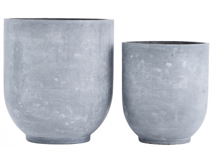 Set dvou šedých cementových květináčů Gard 40/50 cm