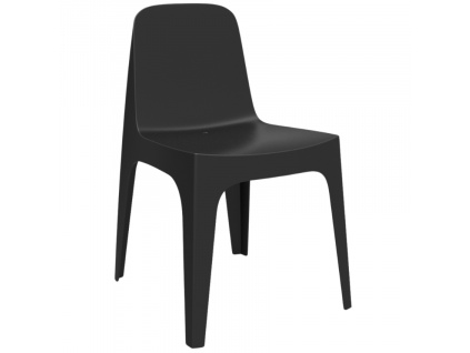 Černá plastová jídelní židle SOLID