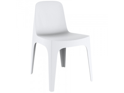 Bílá plastová jídelní židle SOLID