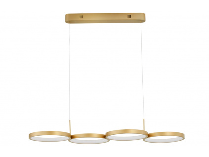 Zlaté kovové závěsné LED světlo Nova Luce Magnus 84 cm