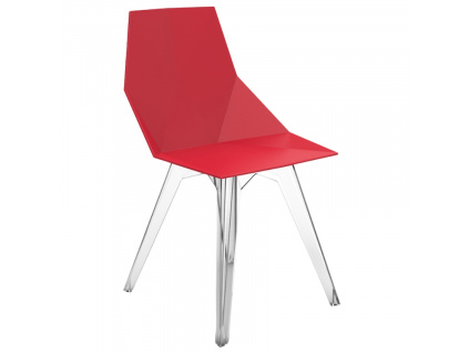 Červená plastová jídelní židle FAZ