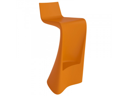 Matně oranžová plastová barová židle WING 72 cm