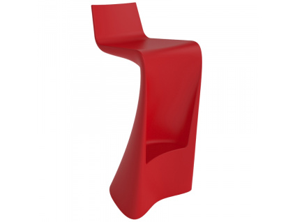 Matně červená plastová barová židle WING 72 cm