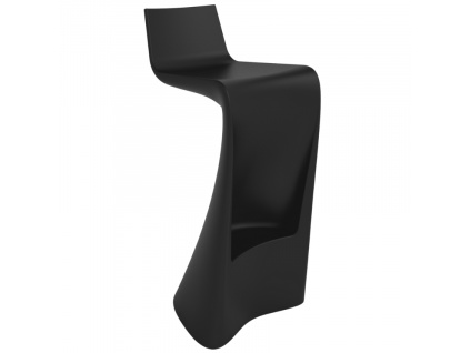 Matně černá plastová barová židle WING 72 cm