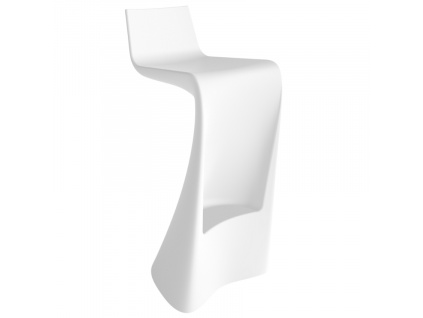 Matně bílá plastová barová židle WING 72 cm