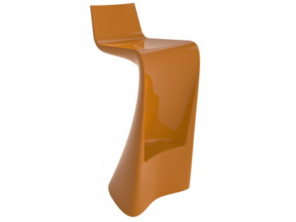 Oranžová plastová barová židle WING 72 cm