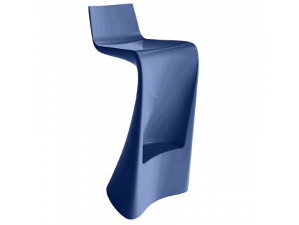 Modrá plastová barová židle WING 72 cm