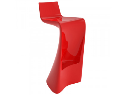 Červená plastová barová židle WING 72 cm