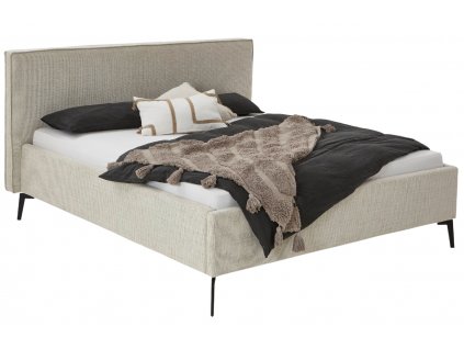 Krémová čalouněná dvoulůžková postel Meise Möbel Riva 180 x 200 cm