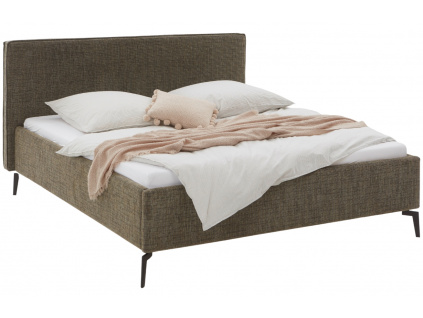 Zelená čalouněná dvoulůžková postel Meise Möbel Riva 160 x 200 cm s úložným prostorem