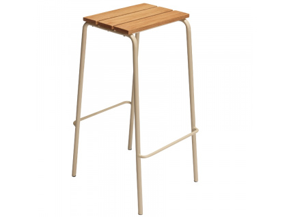Béžová dřevěná barová židle Hübsch Stilt 76 cm