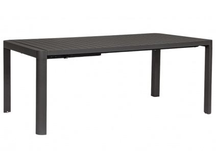 Tmavě šedý hliníkový rozkládací zahradní stůl Bizzotto Kiplin 180/240 x 100 cm