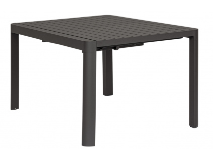 Tmavě šedý hliníkový rozkládací zahradní jídelní stůl Bizzotto Kiplin 149 x 97/149 cm