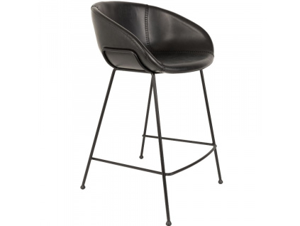 Černá koženková barová židle ZUIVER FESTON 65 cm848x848