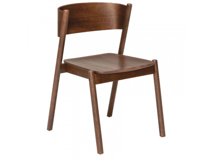 Hnědá dubová jídelní židle Hübsch Oblique